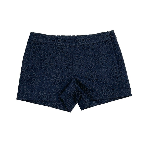 J. Crew Pinwheel Navy Eyelet Floral Shorts - Picture 1 of 8